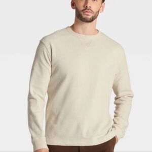 Men's Vintage Textured Crewneck Long Sleeve Shirt - Goodfellow & Co™
